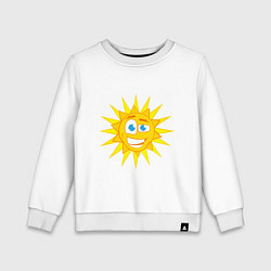 Свитшот хлопковый детский Летнее солнце, цвет: белый