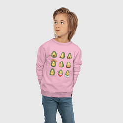 Свитшот хлопковый детский Life Avocado, цвет: светло-розовый — фото 2