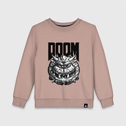 Свитшот хлопковый детский КАКОДЕМОН DOOM Z, цвет: пыльно-розовый