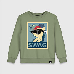 Свитшот хлопковый детский Rainbow Dash swag, цвет: авокадо