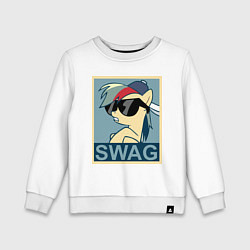 Свитшот хлопковый детский Rainbow Dash swag, цвет: белый