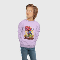 Свитшот хлопковый детский Марио, цвет: лаванда — фото 2