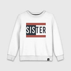 Свитшот хлопковый детский Sister, цвет: белый