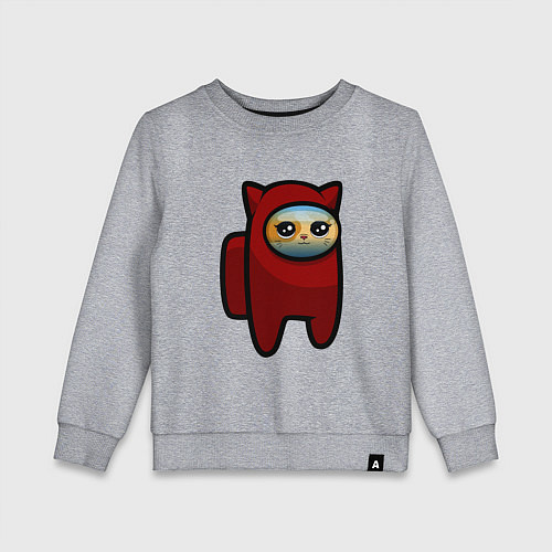 Детский свитшот Among us Cat / Меланж – фото 1