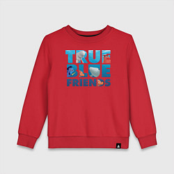 Свитшот хлопковый детский True Blue Friends, цвет: красный