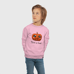 Свитшот хлопковый детский Halloween pumpkin, цвет: светло-розовый — фото 2