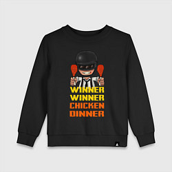 Свитшот хлопковый детский PUBG Winner Chicken Dinner, цвет: черный