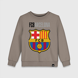 Свитшот хлопковый детский Barcelona FC, цвет: утренний латте