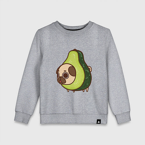 Детский свитшот Мопс-авокадо / Меланж – фото 1