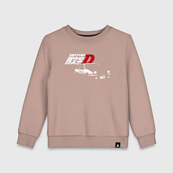 Свитшот хлопковый детский INITIAL D, цвет: пыльно-розовый