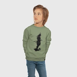 Свитшот хлопковый детский Теневой самурай, цвет: авокадо — фото 2