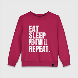 Свитшот хлопковый детский EAT SLEEP PENTAKILL REPEAT, цвет: маджента