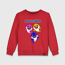 Свитшот хлопковый детский Baby Shark, цвет: красный