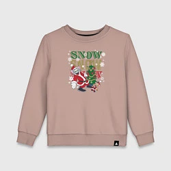 Свитшот хлопковый детский Snow Snow Snow, цвет: пыльно-розовый
