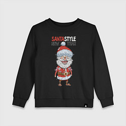 Свитшот хлопковый детский SantaSTYLE, цвет: черный