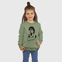 Свитшот хлопковый детский Diego Maradona, цвет: авокадо — фото 2