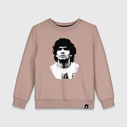 Свитшот хлопковый детский Диего Марадона, цвет: пыльно-розовый