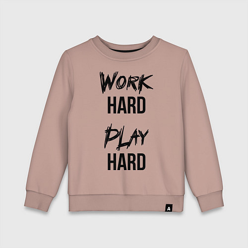 Детский свитшот Work hard Play hard / Пыльно-розовый – фото 1