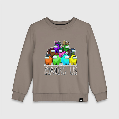 Детский свитшот AMONG US - большая компания! / Утренний латте – фото 1