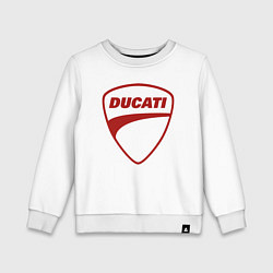 Свитшот хлопковый детский Ducati Logo Дукати Лого Z, цвет: белый