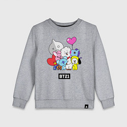 Свитшот хлопковый детский BT21, цвет: меланж
