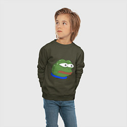 Свитшот хлопковый детский Pepe MonkaS, цвет: хаки — фото 2