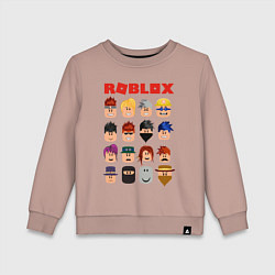 Свитшот хлопковый детский ROBLOX, цвет: пыльно-розовый