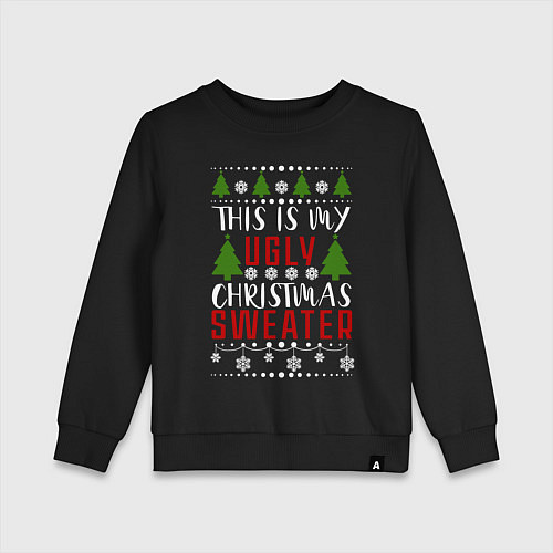 Детский свитшот My ugly christmas sweater / Черный – фото 1