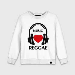 Свитшот хлопковый детский Reggae Music is Love, цвет: белый