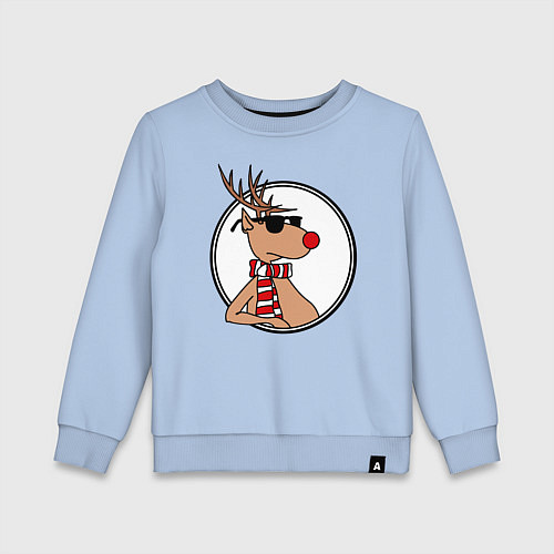 Детский свитшот Олень Хипстер / Мягкое небо – фото 1