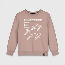 Свитшот хлопковый детский Minecraft, цвет: пыльно-розовый