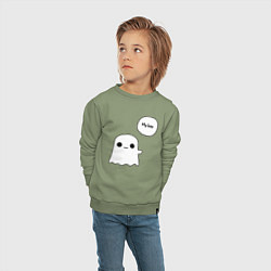 Свитшот хлопковый детский My boo, цвет: авокадо — фото 2