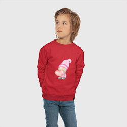 Свитшот хлопковый детский Гномик-девочка, цвет: красный — фото 2