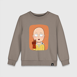 Свитшот хлопковый детский Сайтама One Punch Man, цвет: утренний латте