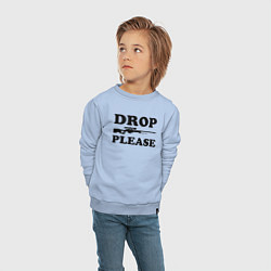 Свитшот хлопковый детский Drop Please, цвет: мягкое небо — фото 2