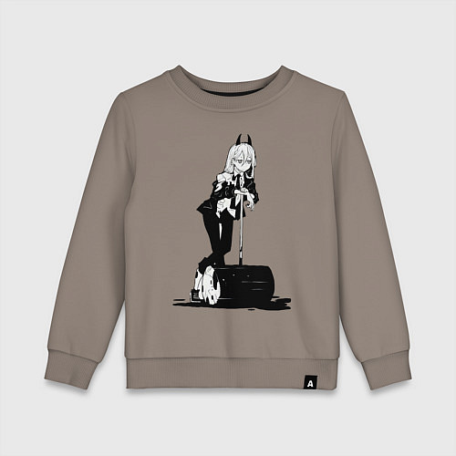 Детский свитшот Человек бензопила Пауэр / Утренний латте – фото 1