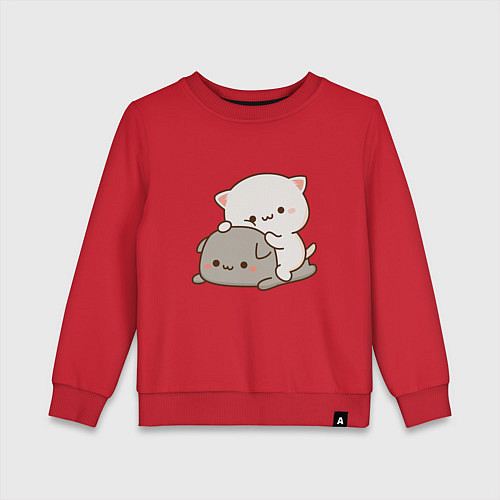 Детский свитшот Милые котики / Красный – фото 1