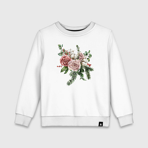 Детский свитшот Букет роз / Белый – фото 1
