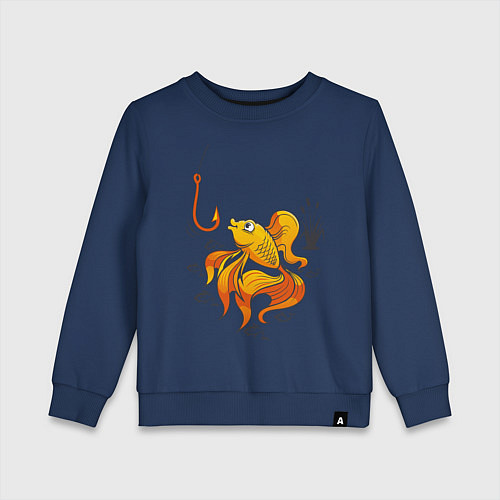 Детский свитшот Рыбка / Тёмно-синий – фото 1