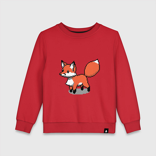 Детский свитшот Minecraft Pixel art fox / Красный – фото 1