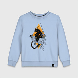Свитшот хлопковый детский Cat in flowers, цвет: мягкое небо