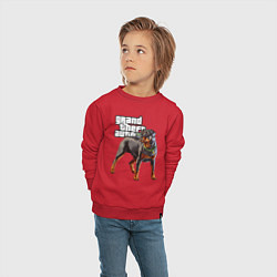 Свитшот хлопковый детский ЧОП - ротвейлер из GTA 5, цвет: красный — фото 2