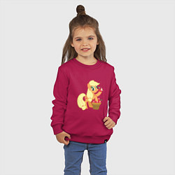 Свитшот хлопковый детский Applejack, цвет: маджента — фото 2