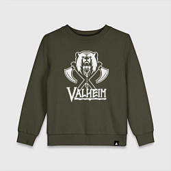 Свитшот хлопковый детский Valheim, цвет: хаки