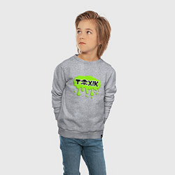 Свитшот хлопковый детский Токсик toxik, цвет: меланж — фото 2