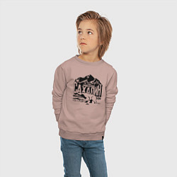 Свитшот хлопковый детский Остров Сахалин, цвет: пыльно-розовый — фото 2