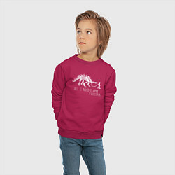 Свитшот хлопковый детский All a need is dinosaur, цвет: маджента — фото 2