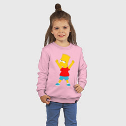 Свитшот хлопковый детский Барт Симпсон, цвет: светло-розовый — фото 2