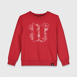 Свитшот хлопковый детский БТС BTS Stay Gold Bangtan Boys, цвет: красный