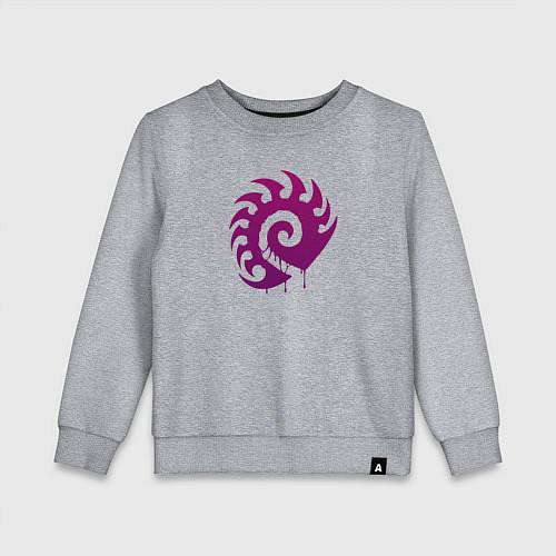 Детский свитшот Zerg logo Purple / Меланж – фото 1